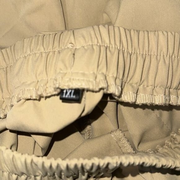 Shein Womens Beige Cargo Jogger Pants Elastic Waist 100% Polyester Size M - Picture 6 of 10